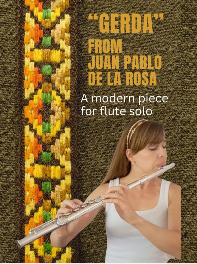Gerda Moser-Kindler spielt das für sie komponierte Solostück für Querflöte von Juan Pablo De La Rosa