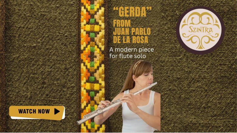 Gerda Moser-Kindler spielt das für sie komponierte Solostück für Querflöte von Juan Pablo De La Rosa